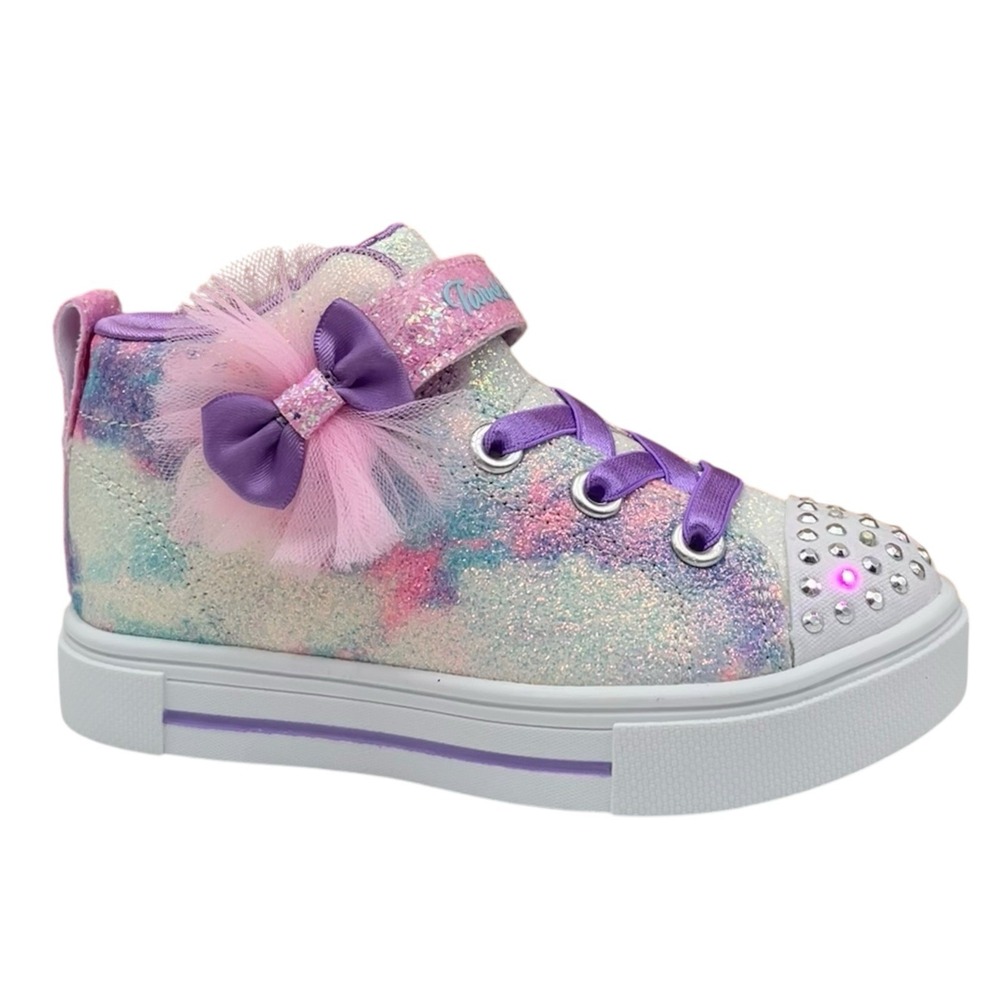 Skechers Twinkle Sparks Toddler Girls Slip-on Shoes Size 8 Lavender Purple Pink - Picture 4 of 13